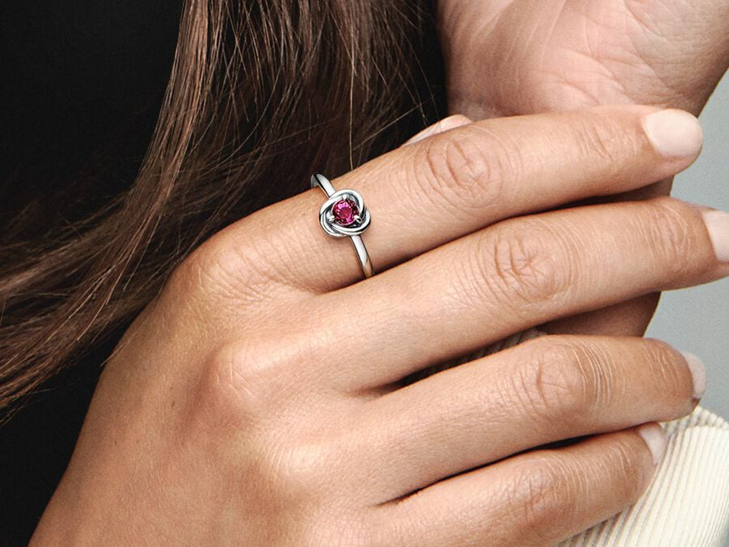 October Pink Eternity Circle Ring