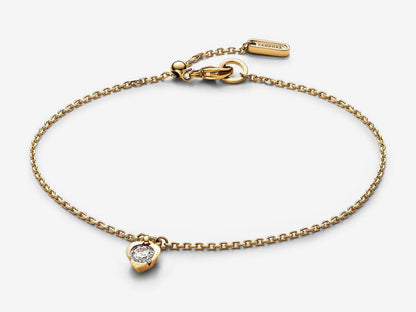 Lab-grown Diamond Heart Chain Bracelet 0.25 carat tw 14k Gold