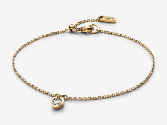 Lab-grown Diamond Heart Chain Bracelet 0.25 carat tw 14k Gold