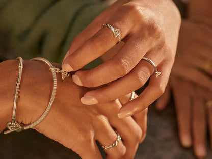 Two Sparkling Hearts Ring