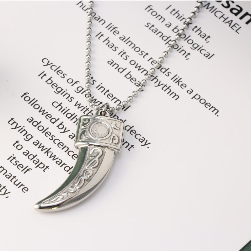 Fashion Stainless Steel Ivory Pendant Necklace