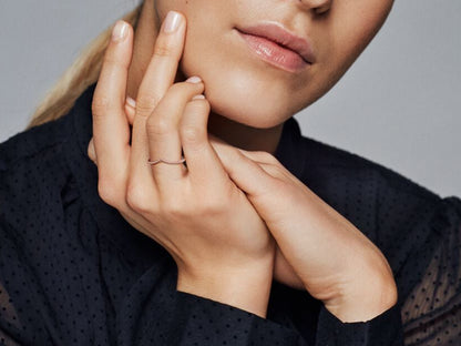 Beaded Wishbone Ring