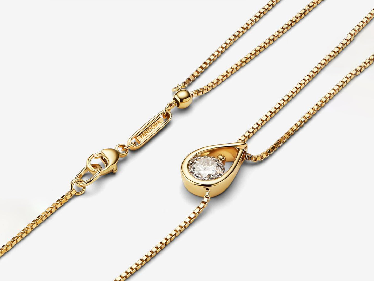 Lab-grown Diamond Double Chain Collier Necklace 0.75 carat tw 14k Gold