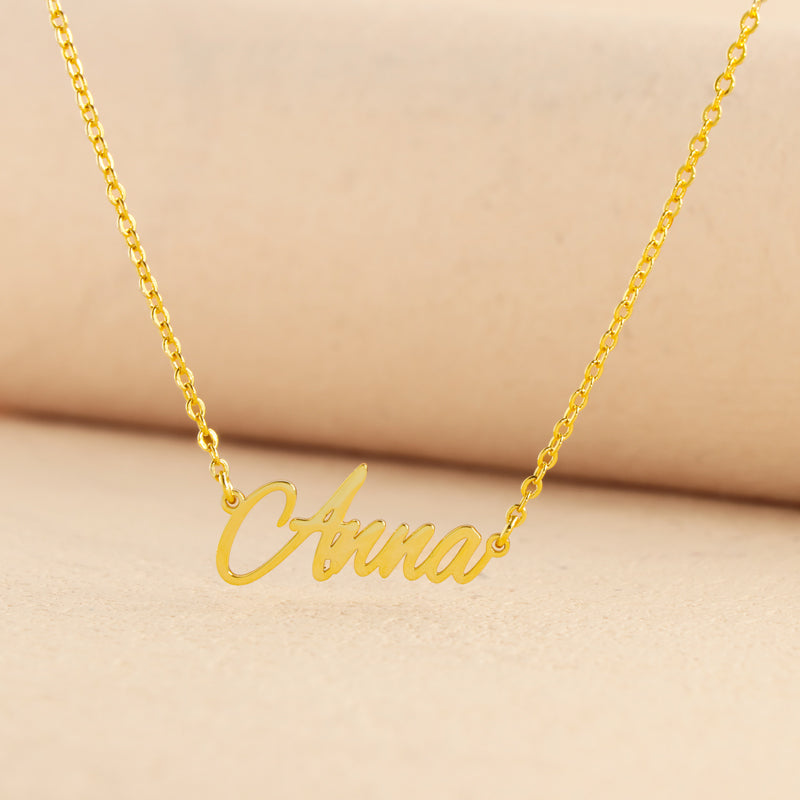 Fashionable gold letter pendant O-shaped chain necklace