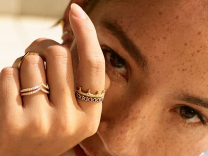 Clear Sparkling Crown Ring