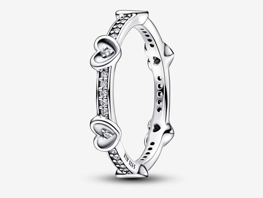 Radiant Sparkling Hearts Ring