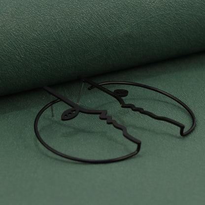 Minimalist Copper Face Earrings - Streamlined Design