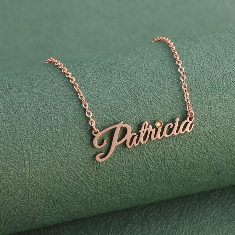 Rose Gold Necklace with Letter Pendant
