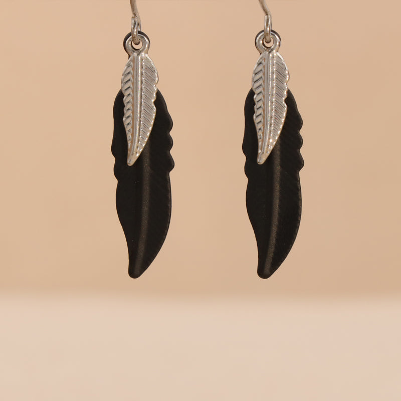 Vintage Black Copper Leaf Multi-Layered Earrings