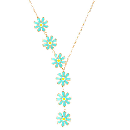 Green Daisy Pendant Necklace