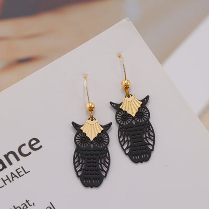 Handcrafted Copper Owl Earrings - Symmetric & Asymmetric Design