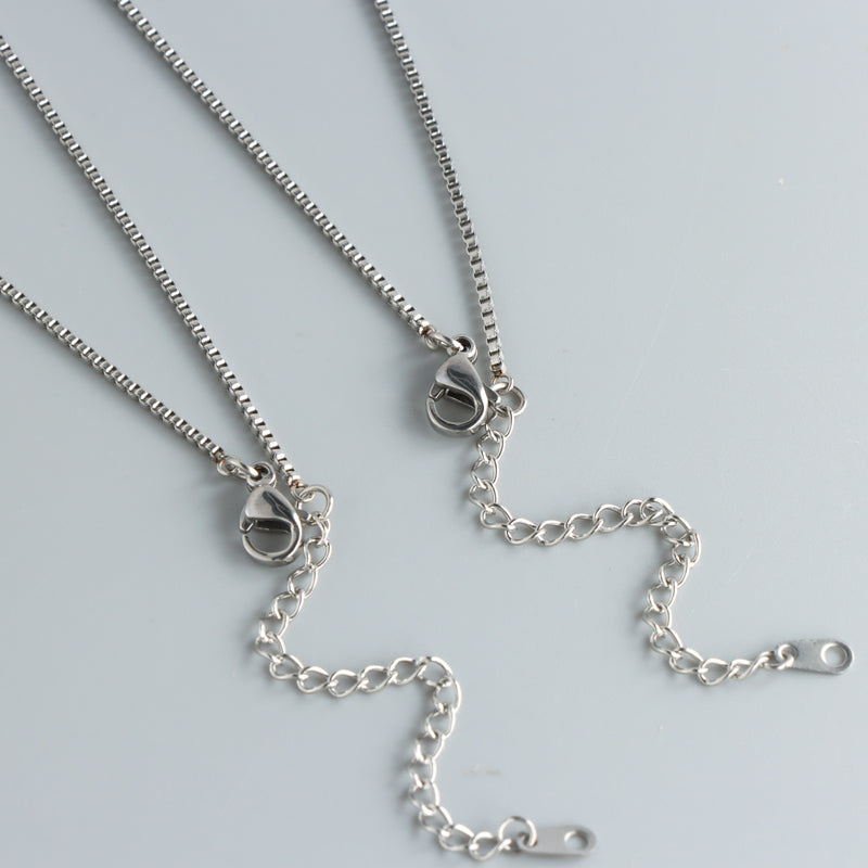 Natural Stone Cone Pendant Box Chain Necklace