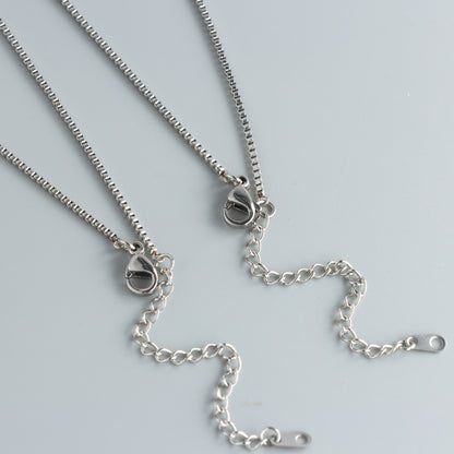Natural Stone Cone Pendant Box Chain Necklace