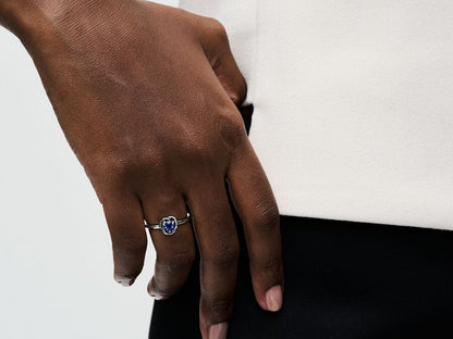 September Princess Blue Eternity Circle Ring
