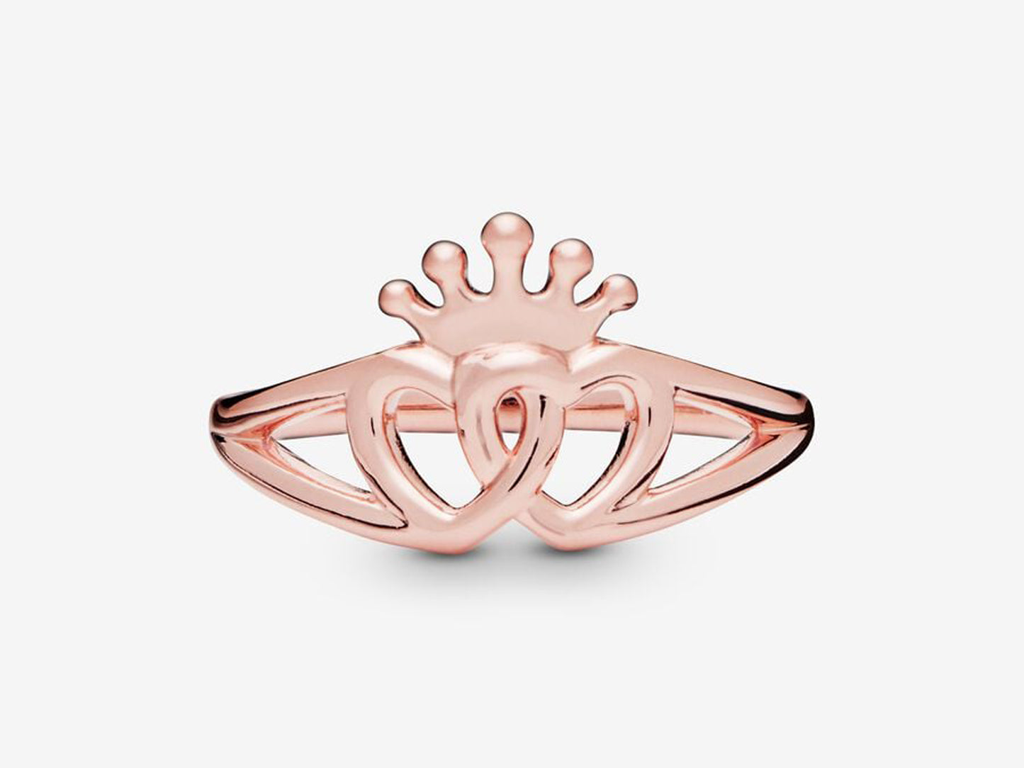 Crown & Interwined Hearts Ring