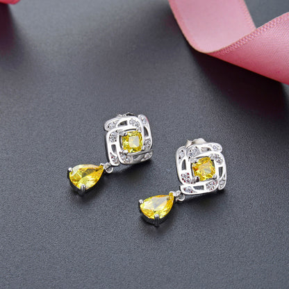 925 Sterling Silver Diamond Stud Earrings - Playful Cartoon Style Earrings with Plastic Backs
