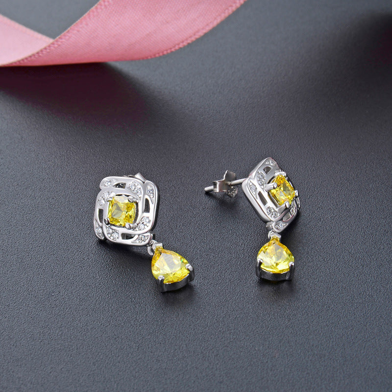925 Sterling Silver Diamond Stud Earrings - Playful Cartoon Style Earrings with Plastic Backs