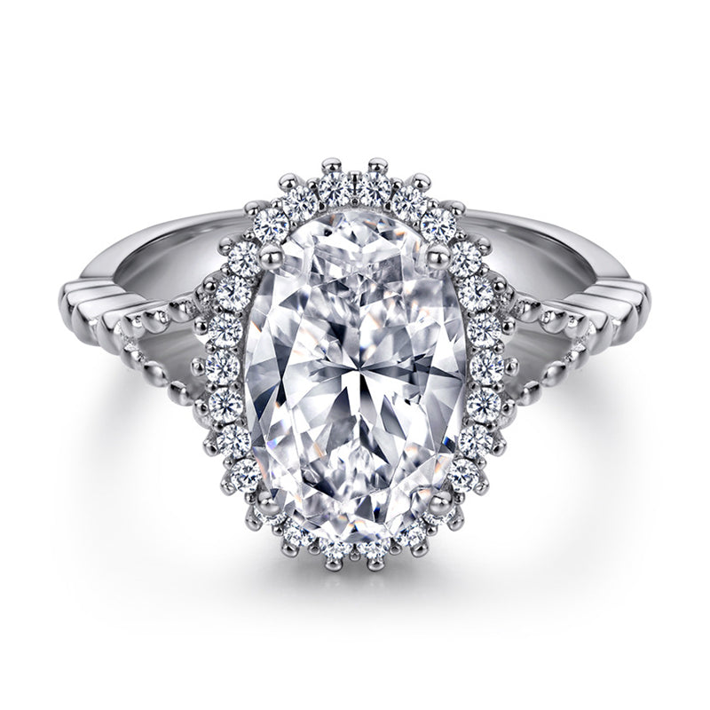 4.5ct Oval Zirconia 925 Silver Ring - Luxe "Pigeon Egg" Statement Cocktail Ring