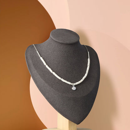 White Shell Pendant Copper O-Chain Necklace