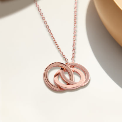 Rose Gold  O-Chain Multi-Ring Pendant Necklace