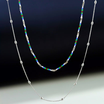 Contemporary Chopin Layered Rice Pearl Necklace
