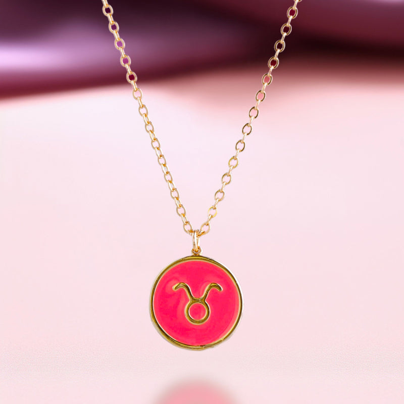 Rose Gold 'O' Chain Necklace with Taurus Pendant