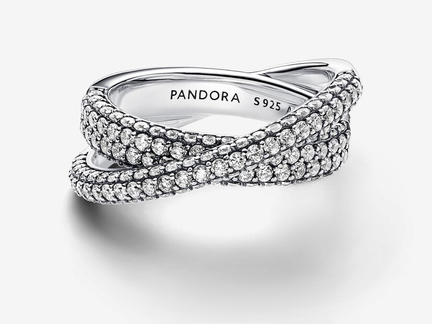 Pavé Crossover Dual Band Ring
