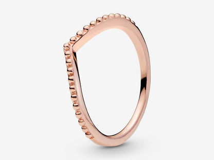 Beaded Wishbone Ring