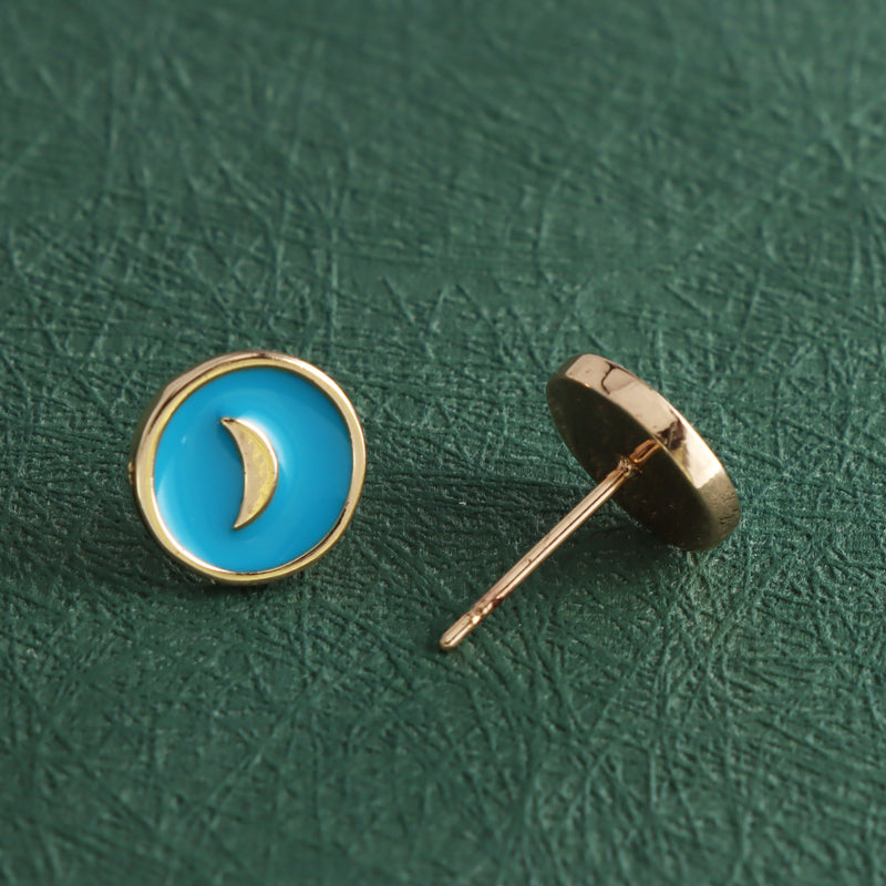 Blue Constellation Copper Stud Earrings