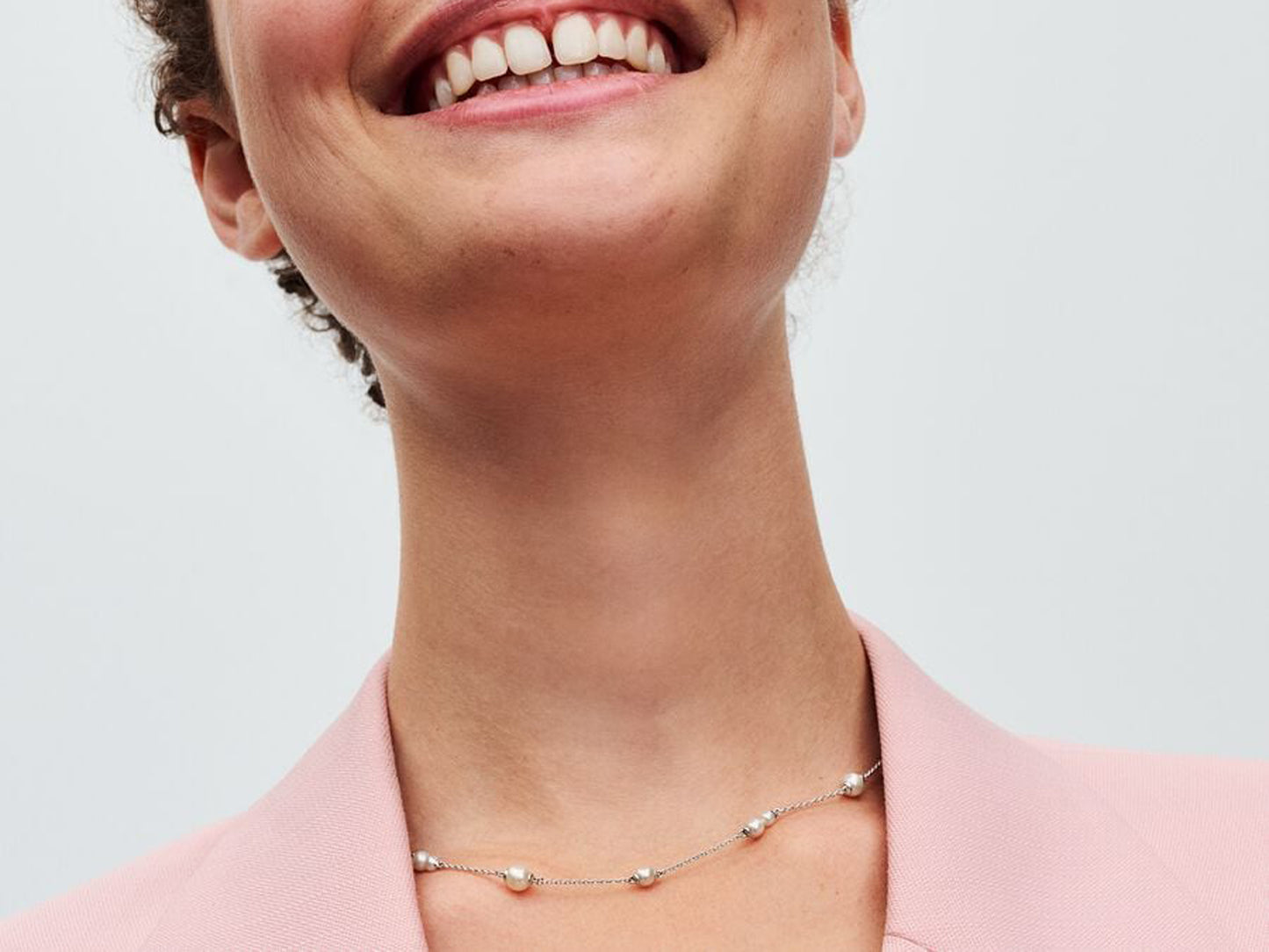 Treated Freshwater Cultured Pearl Station Chain Necklace