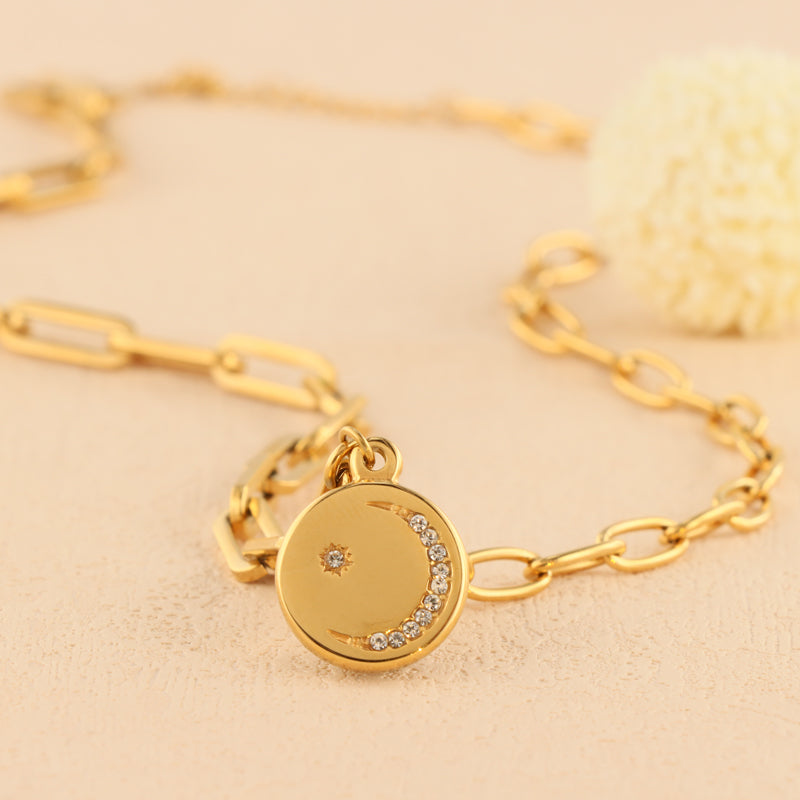 Stylish Gold Stainless Steel Cross Chain Necklace