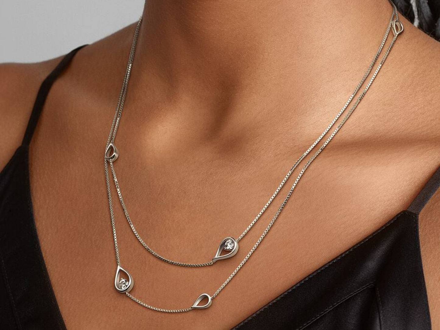 Lab-grown Diamond Long Pendant Necklace 0.50 carat tw 14k White Gold