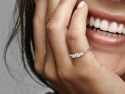 Clear Three-Stone Ring