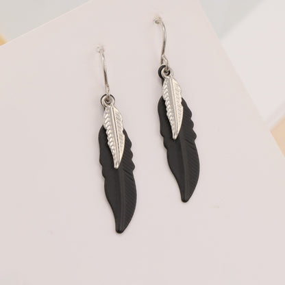 Vintage Black Copper Leaf Multi-Layered Earrings