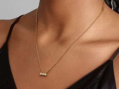 Lab-grown Diamond Triple Bezel Pendant Necklace 0.45 carat tw 14k Gold