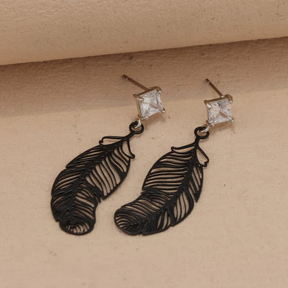 Handcrafted Copper Leaf Earrings - Unique Asymmetric Design for Women