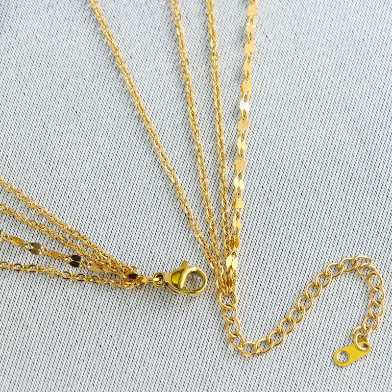 Multi-Layered Lip Necklace with Devil's Eye Pendant
