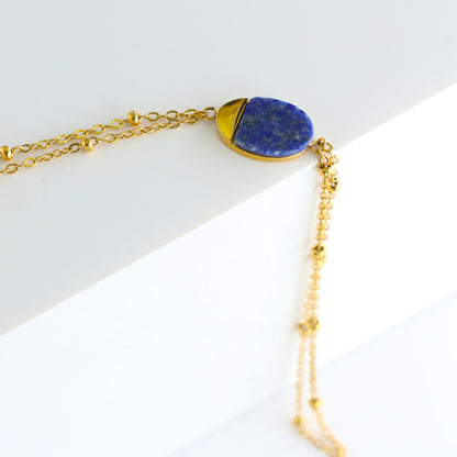 Fashionable Gold Bracelet with Oval Charms