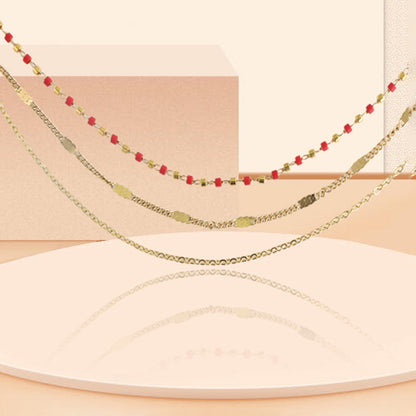 Layered Stainless Steel and Rice Bead Bracelet