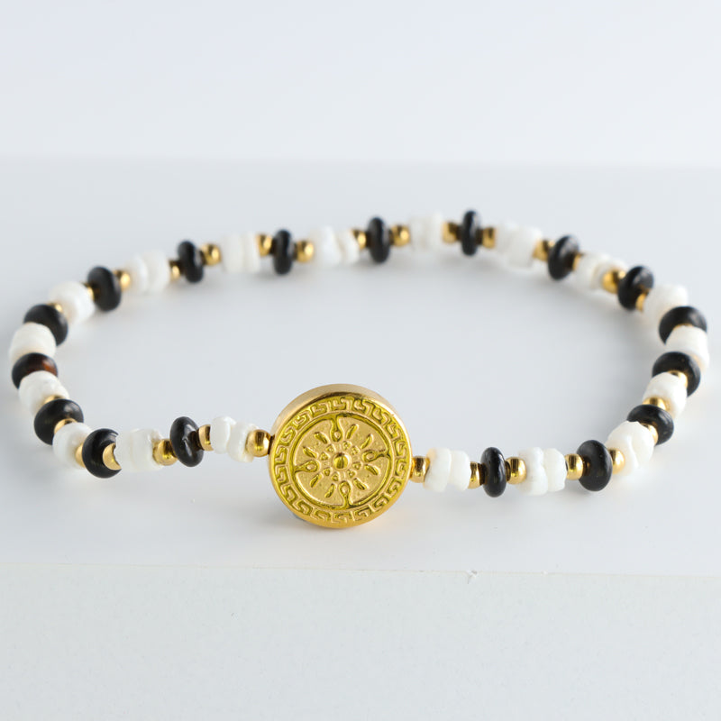 Tribal Inspired Bracelet with Black and White Design