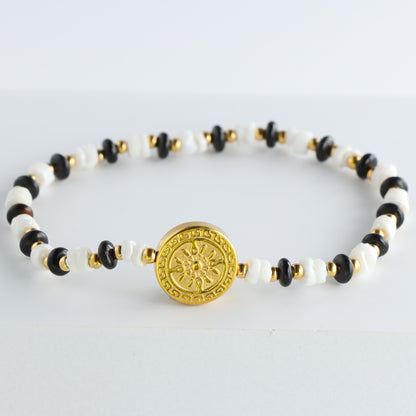 Tribal Inspired Bracelet with Black and White Design