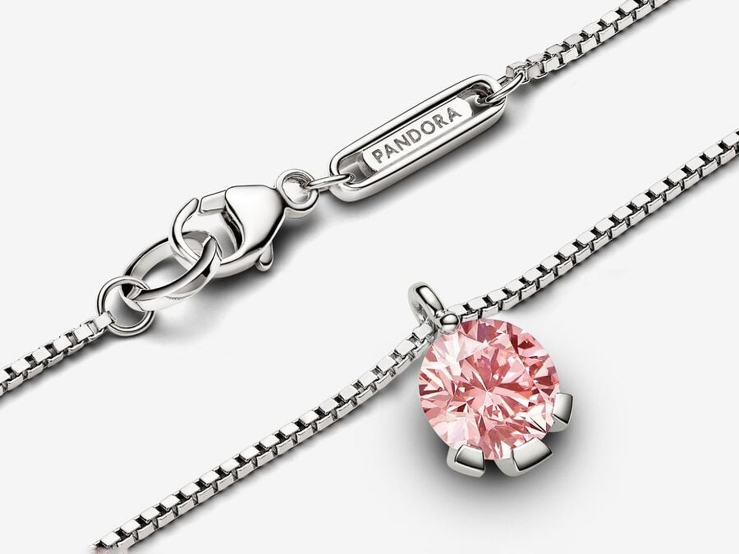 Lab-grown Pink Diamond Pendant Necklace 1.00 carat tw 14k White Gold