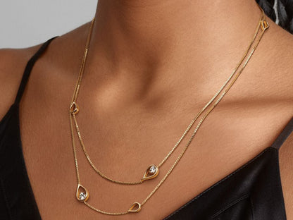 Lab-grown Diamond Long Pendant Necklace 0.50 carat tw 14k Gold