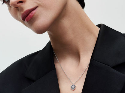 Sparkling Heart Halo Pendant Necklace