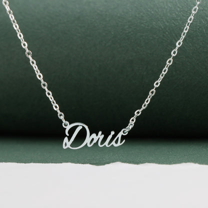 Unique silver letter pendant O-shaped chain necklace