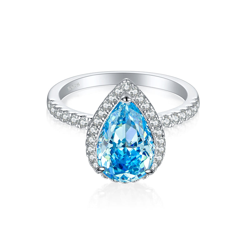 4ct Gemstone 925 Silver Ring - Bold Flame & Ice-Cut Statement Band for Women