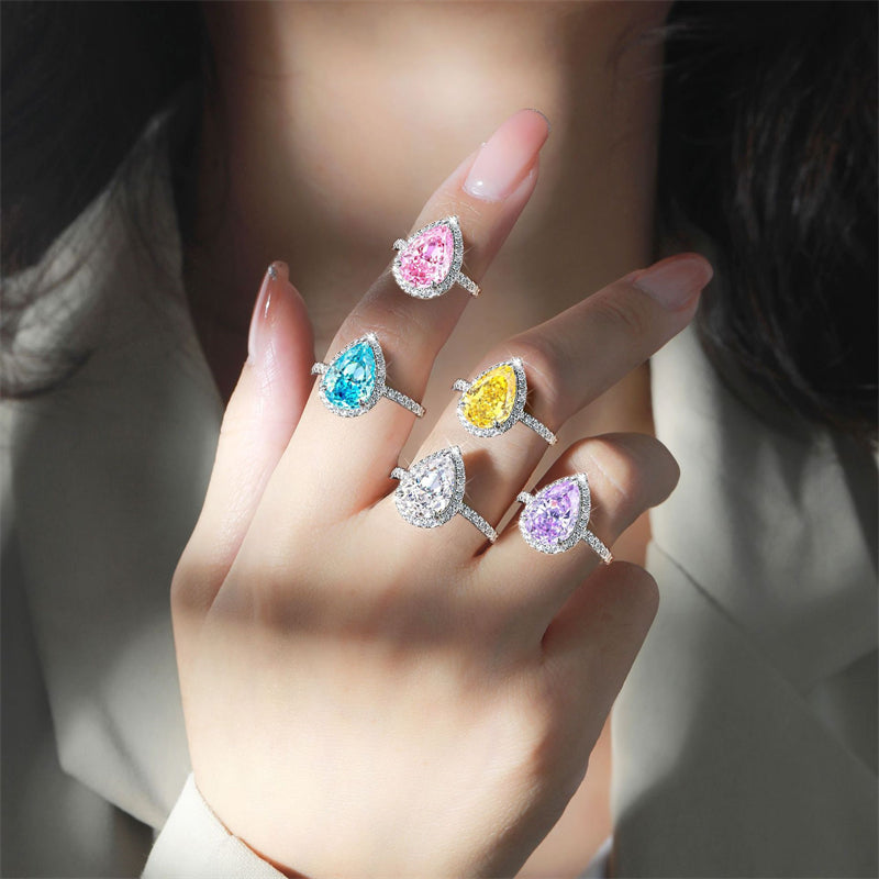 4ct Gemstone 925 Silver Ring - Bold Flame & Ice-Cut Statement Band for Women