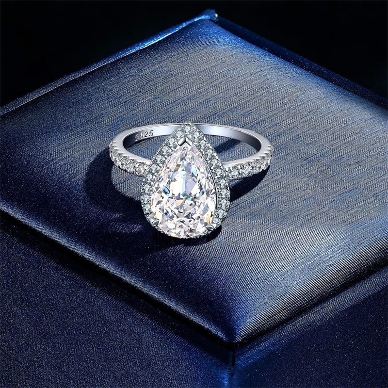 4ct Gemstone 925 Silver Ring - Bold Flame & Ice-Cut Statement Band for Women