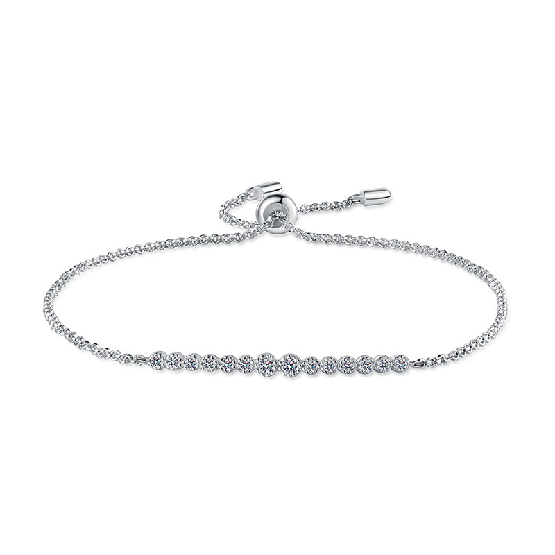 5-Layer Rhodium Plated 925 Silver Star Bracelet with 0.24ct Champagne Moissanite - Floral Cactus Ins Style Gift