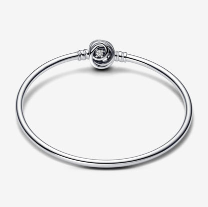 Encircled Clasp Cubic Zirconia Bangle